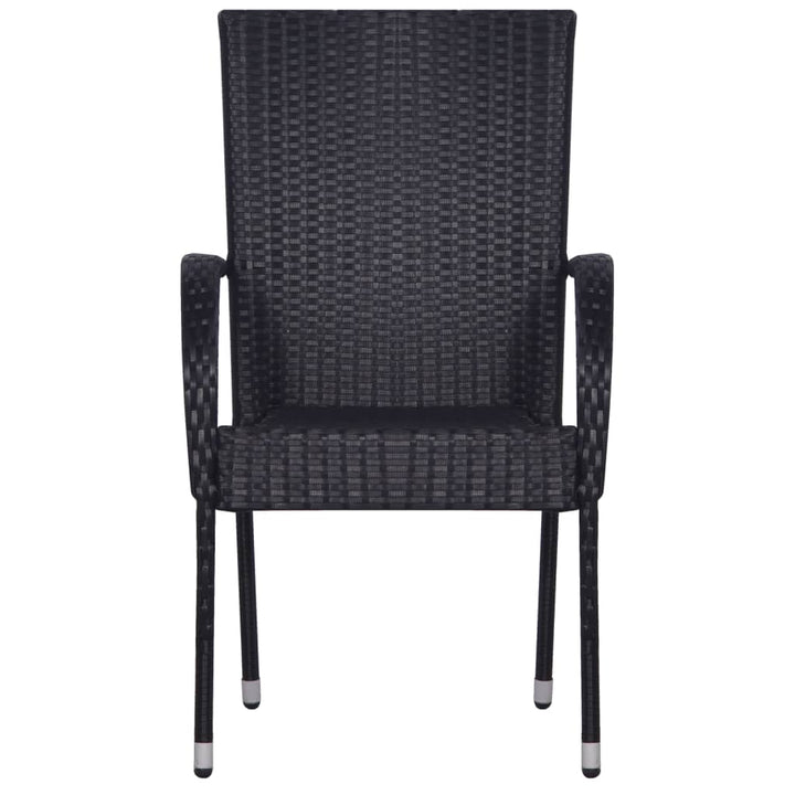 vidaXL Stackable Patio Chairs Outdoor Wicker Patio Dining Chair Poly Rattan-27