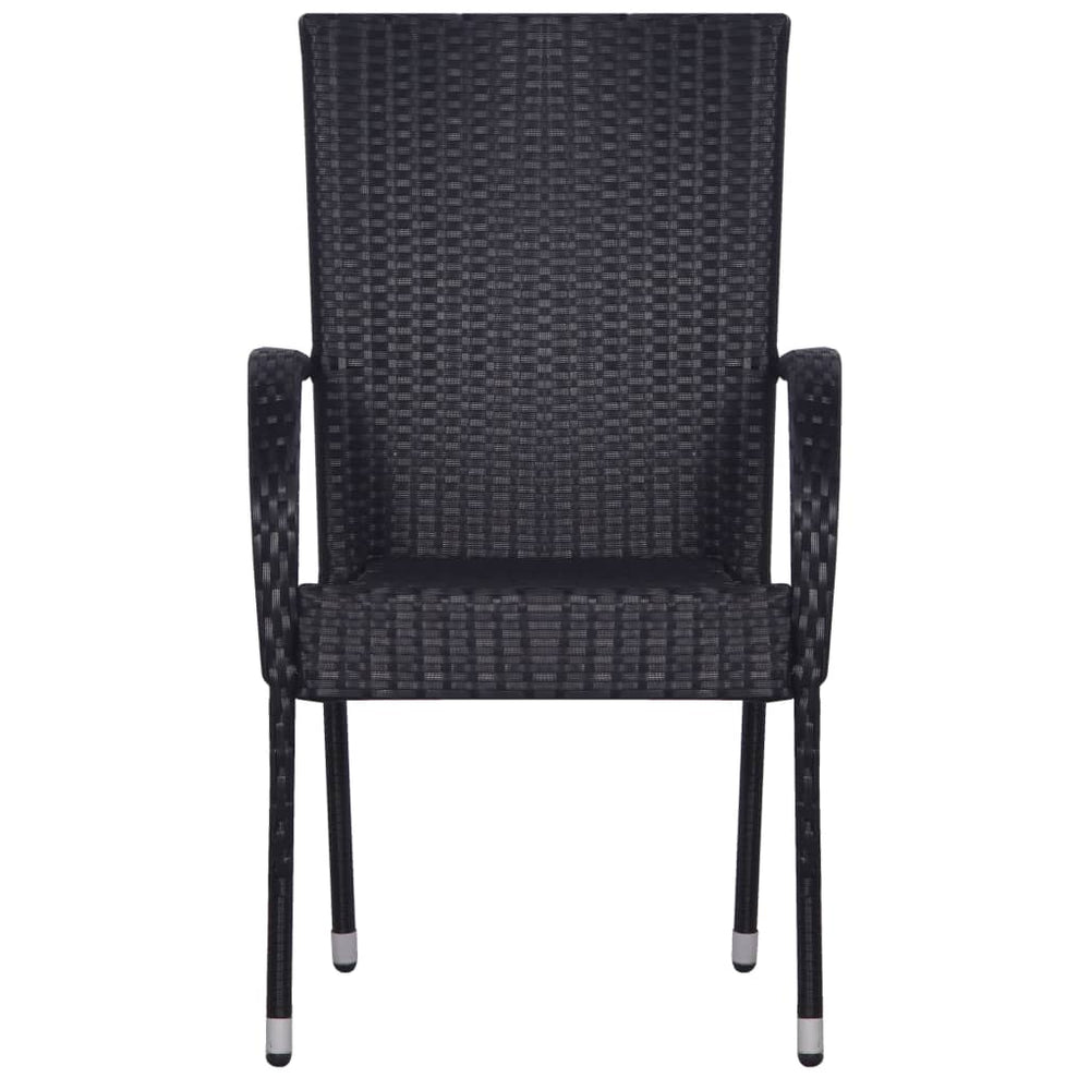 vidaXL Stackable Patio Chairs Outdoor Wicker Patio Dining Chair Poly Rattan-20