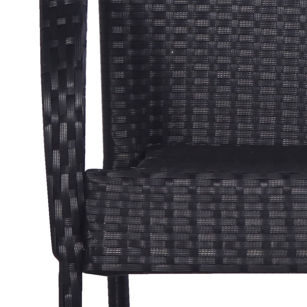 vidaXL Stackable Patio Chairs Outdoor Wicker Patio Dining Chair Poly Rattan-28