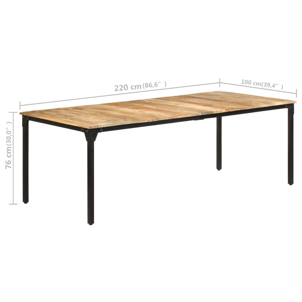 vidaXL Dining Table Kitchen Table Dining Room Dinner Table Rough Mango Wood-39