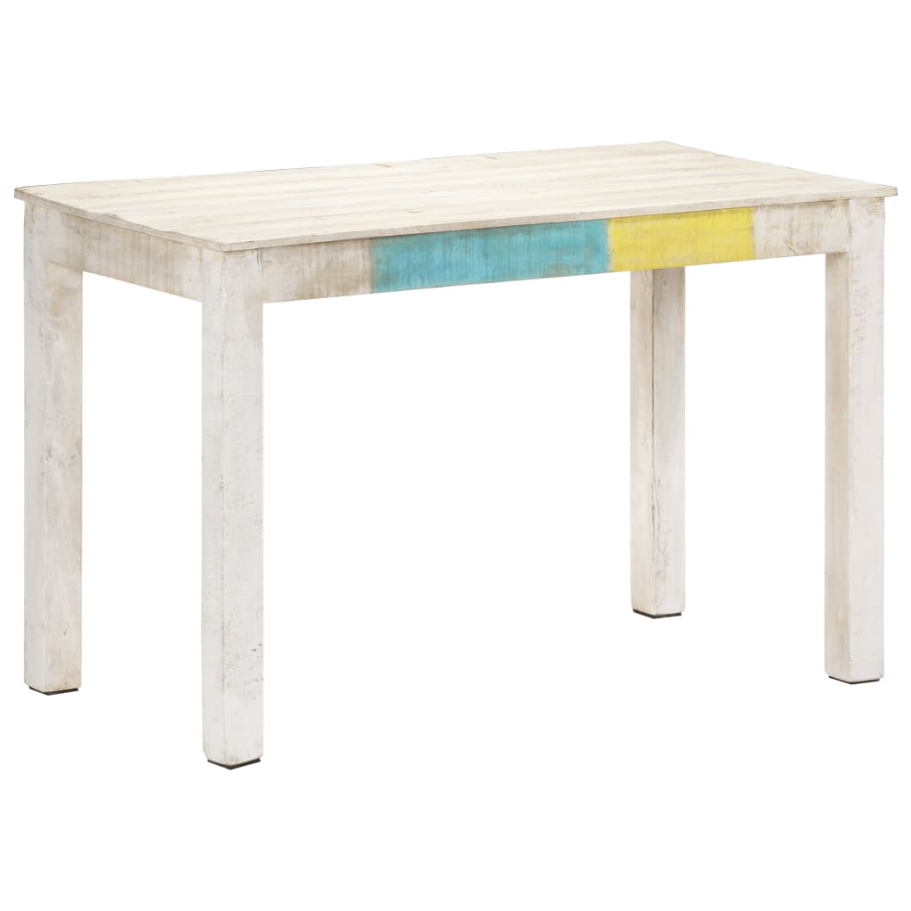 vidaXL Dining Table Kitchen Table Dining Room Table White Solid Mango Wood-9