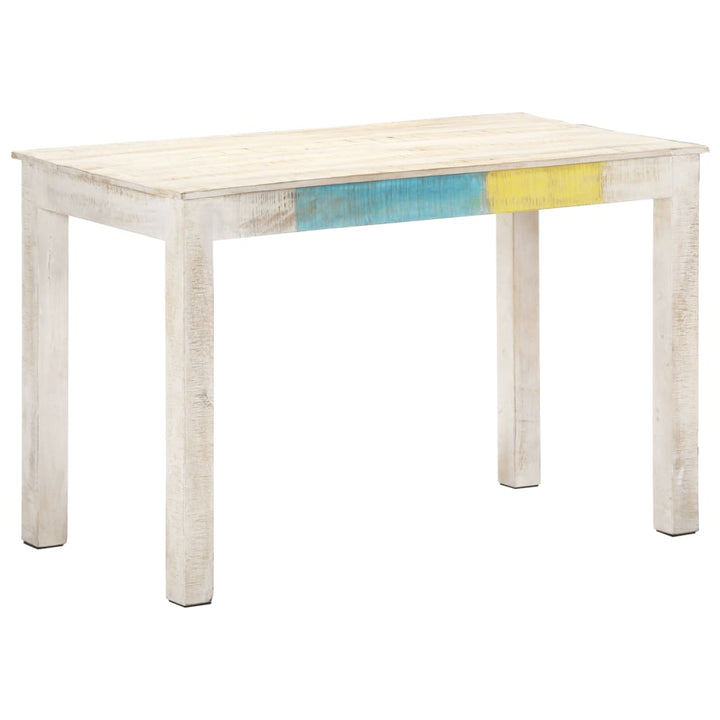 vidaXL Dining Table Kitchen Table Dining Room Table White Solid Mango Wood-11