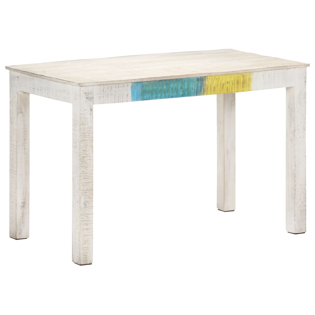 vidaXL Dining Table Kitchen Table Dining Room Table White Solid Mango Wood-15