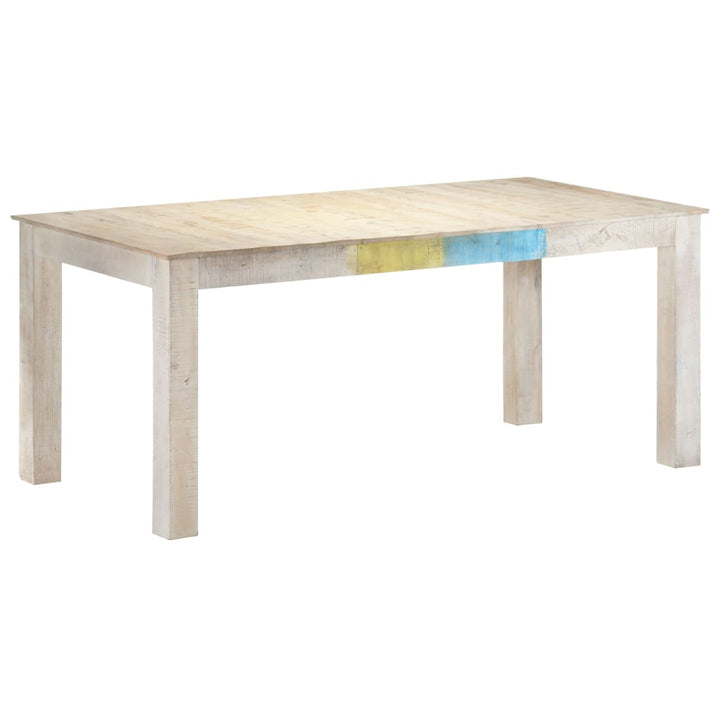 vidaXL Dining Table Kitchen Table Dining Room Table White Solid Mango Wood-3