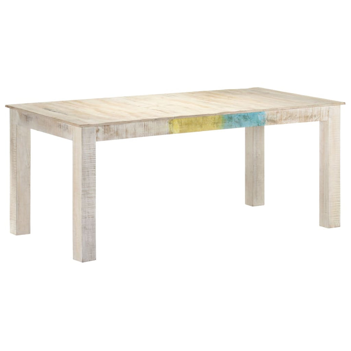 vidaXL Dining Table Kitchen Table Dining Room Table White Solid Mango Wood-1