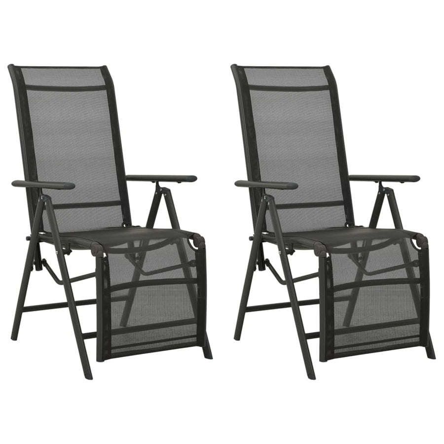 vidaXL Outdoor Recliner Chairs Patio Reclining Chair Textilene and Aluminum-0