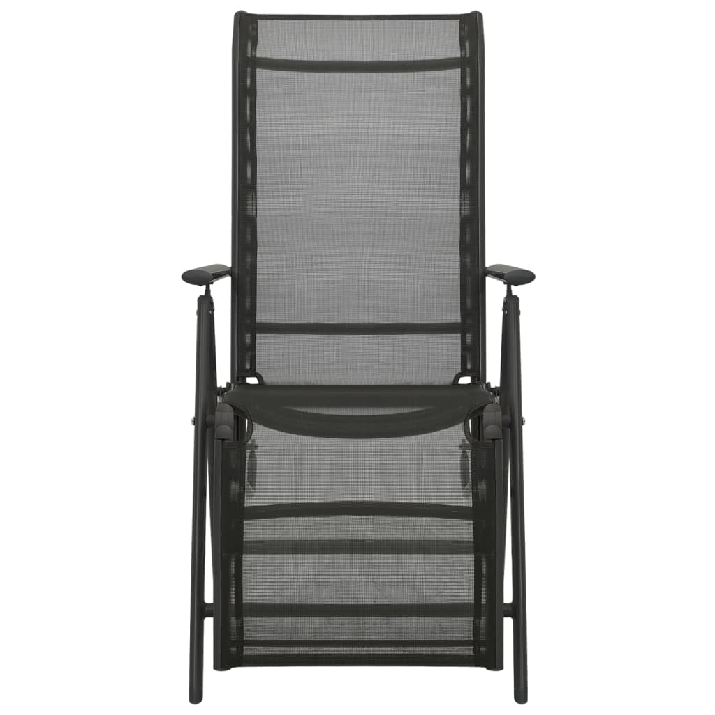 vidaXL Outdoor Recliner Chairs Patio Reclining Chair Textilene and Aluminum-4