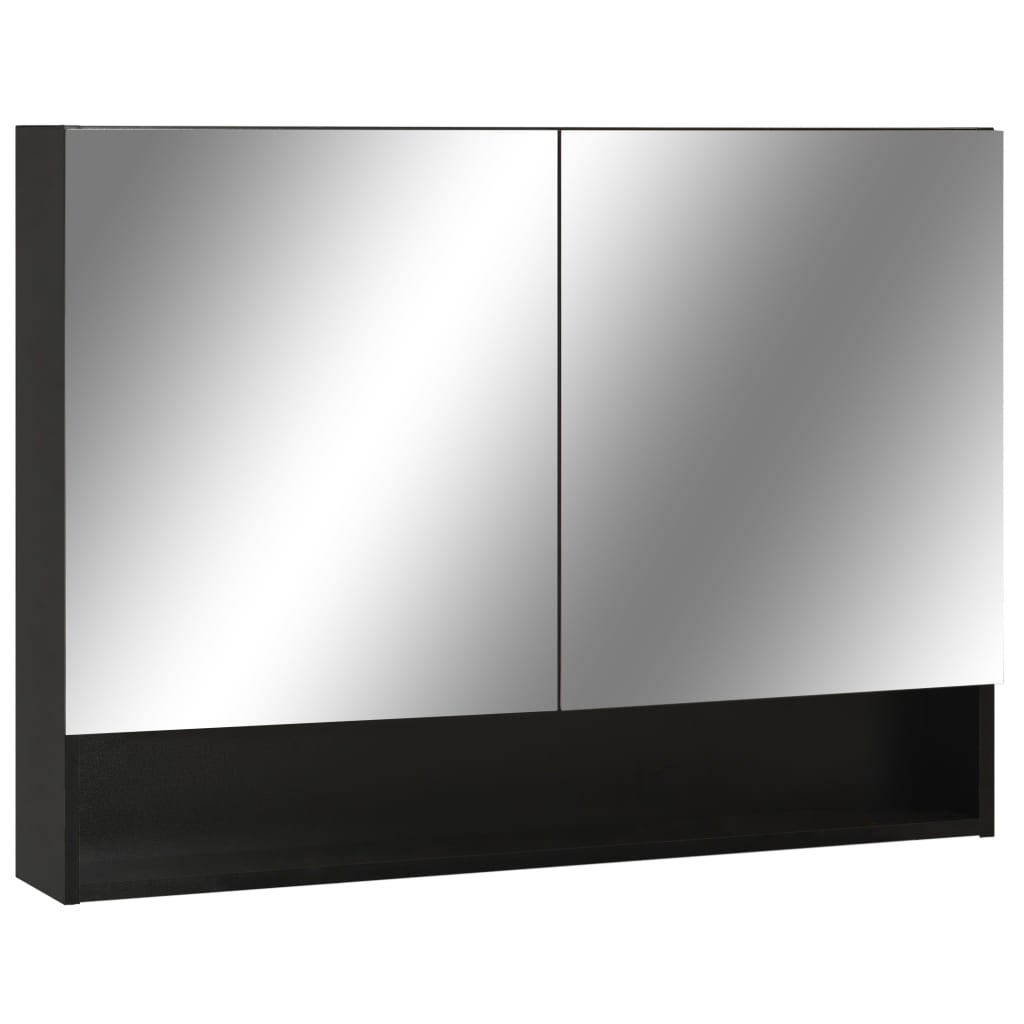 vidaXL LED Bathroom Mirror Cabinet Storage Vanity Wall Cabinet Furniture MDF-19