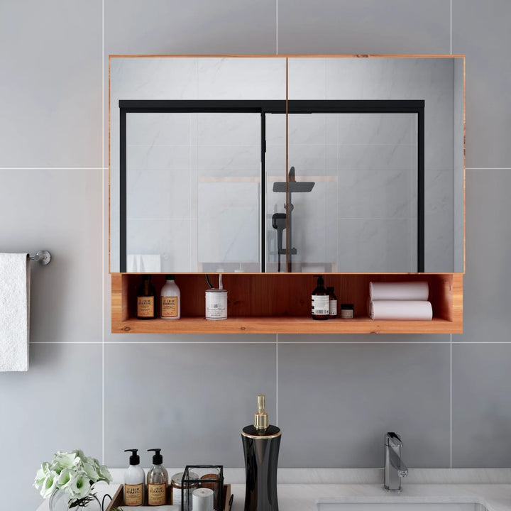 vidaXL LED Bathroom Mirror Cabinet Storage Vanity Wall Cabinet Furniture MDF-7