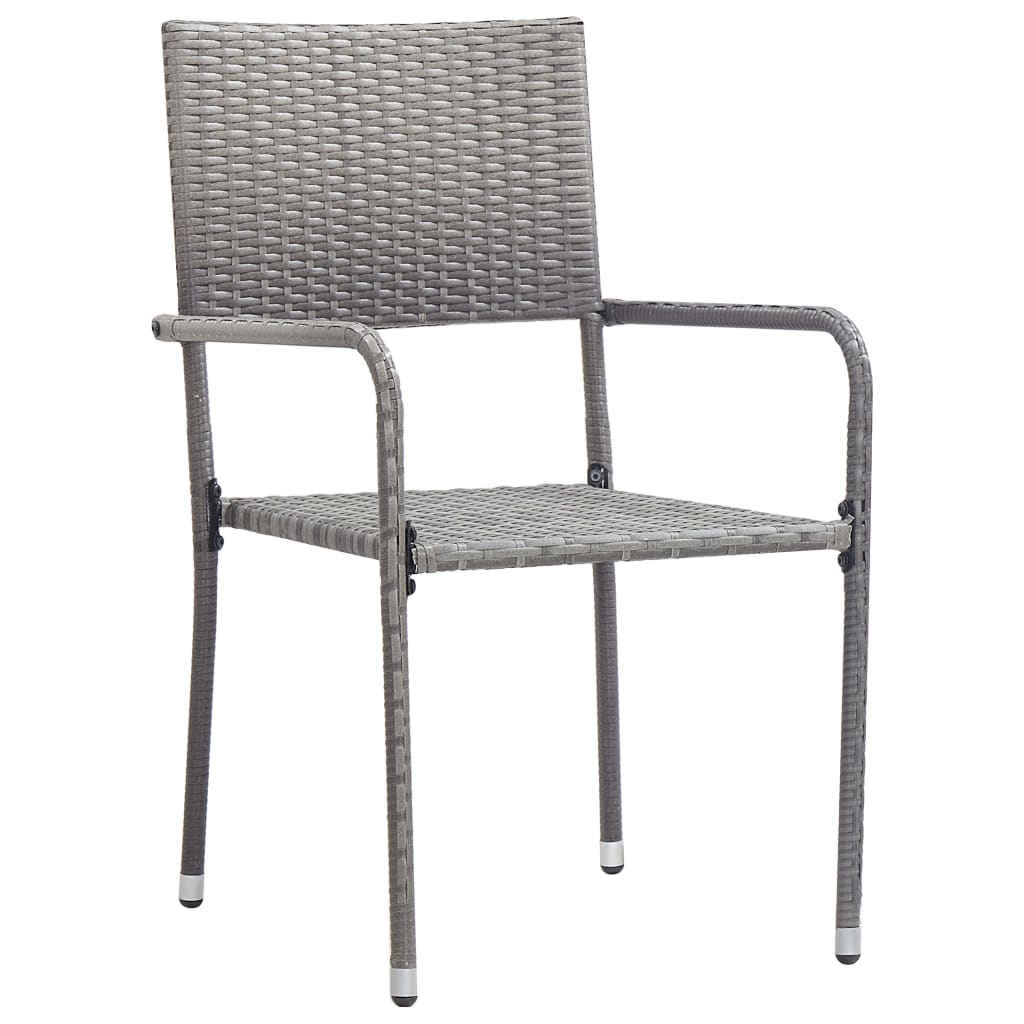 vidaXL Patio Dining Chairs Outdoor Rattan Wicker Dining Chair Poly Rattan-22