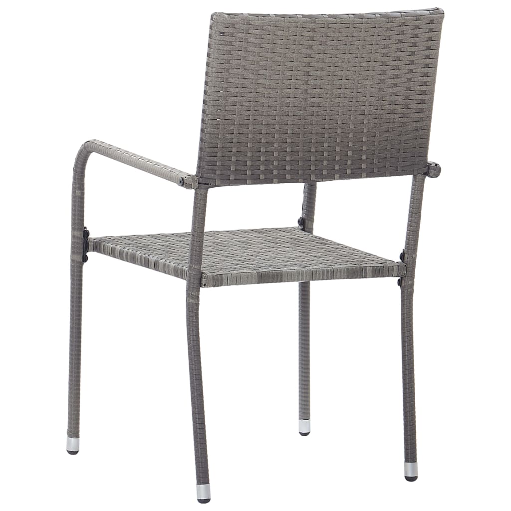 vidaXL Patio Dining Chairs Outdoor Rattan Wicker Dining Chair Poly Rattan-15