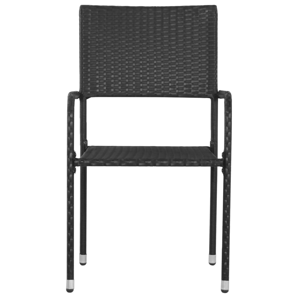 vidaXL Patio Dining Chairs Outdoor Rattan Wicker Dining Chair Poly Rattan-30