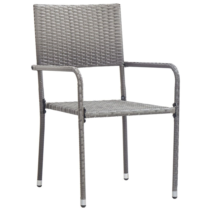 vidaXL Patio Dining Chairs Outdoor Rattan Wicker Dining Chair Poly Rattan-5