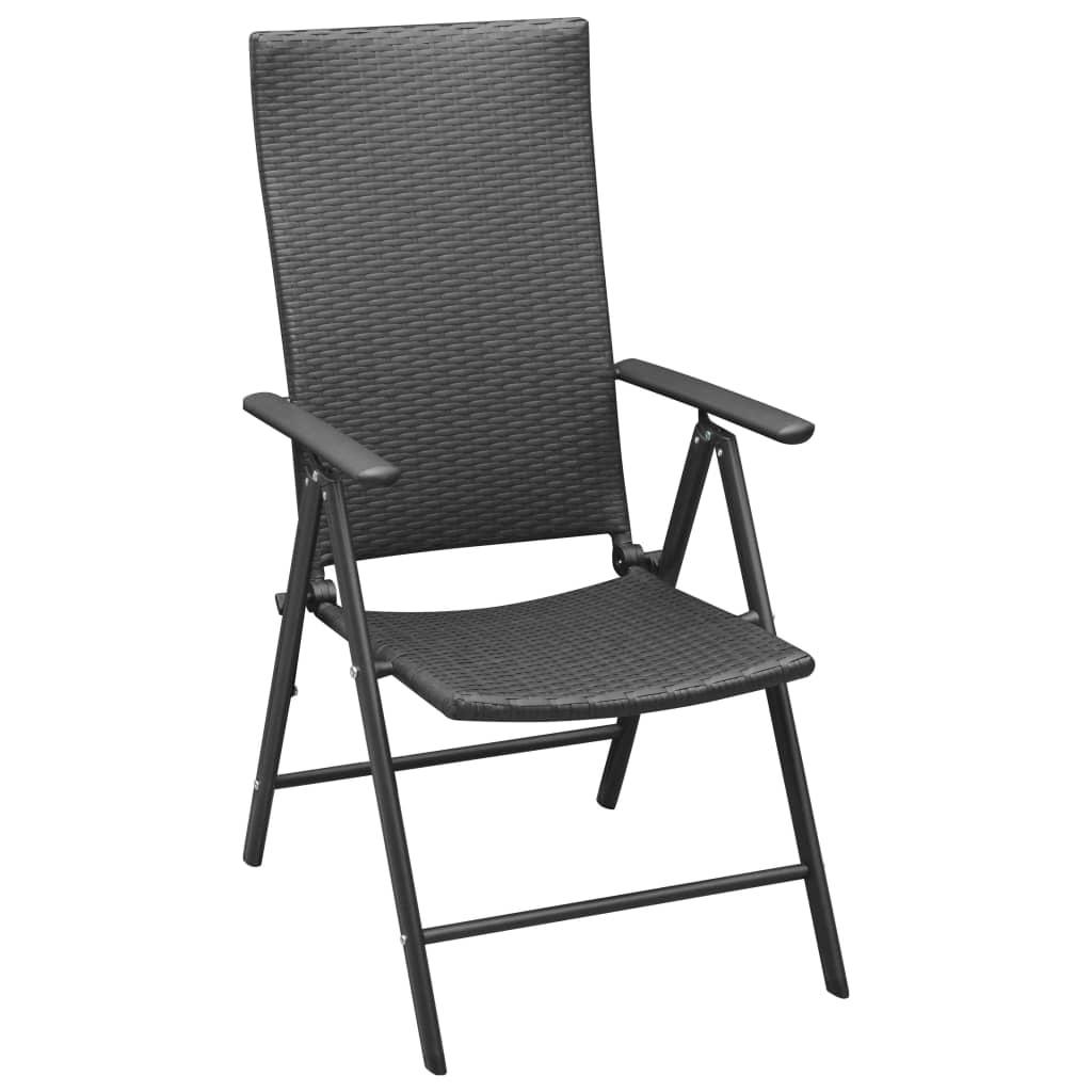 vidaXL Stackable Patio Chairs Outdoor Patio Wicker Dining Chair Poly Rattan-3