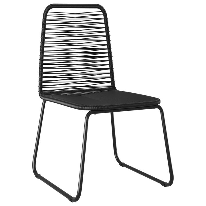 vidaXL Patio Chairs Outdoor Patio Dining Chair with Backrest Poly Rattan Black-2