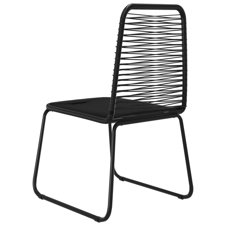 vidaXL Patio Chairs Outdoor Patio Dining Chair with Backrest Poly Rattan Black-7