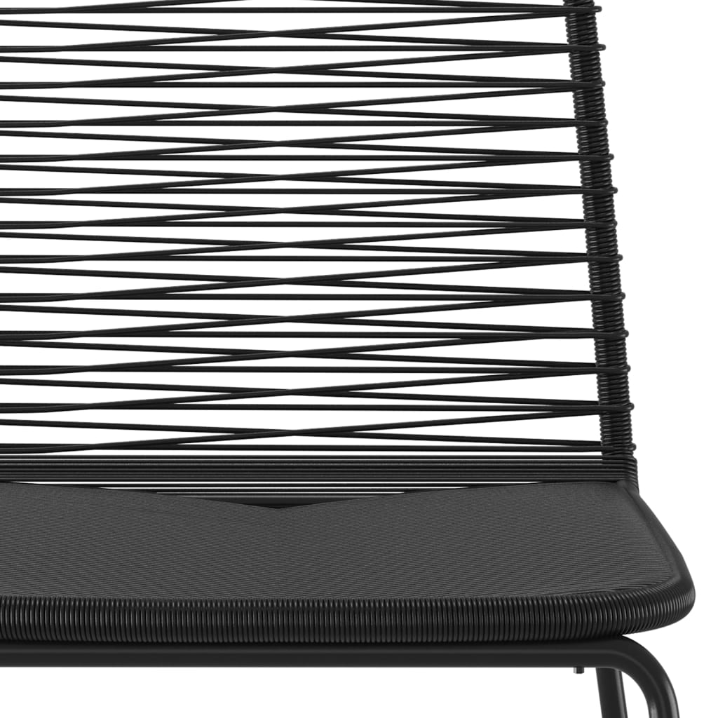 vidaXL Patio Chairs Outdoor Patio Dining Chair with Backrest Poly Rattan Black-9