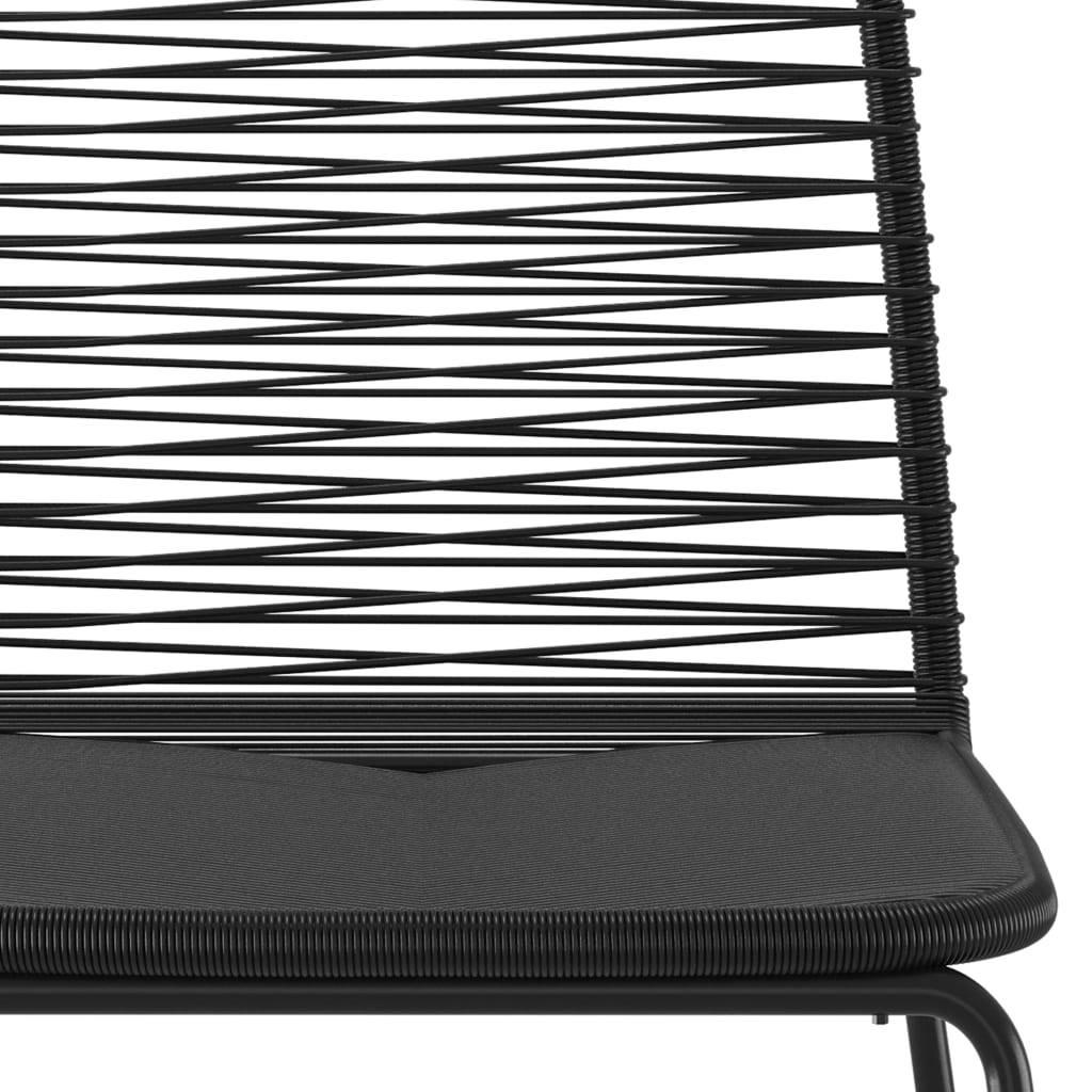 vidaXL Patio Chairs Outdoor Patio Dining Chair with Backrest Poly Rattan Black-17