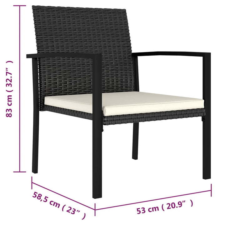 vidaXL Modern Dining Chairs Outdoor Patio Rattan Dining Chair Poly Rattan-14