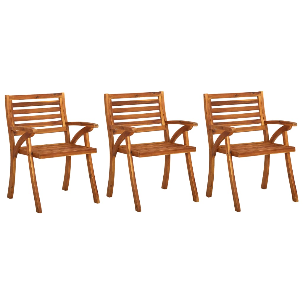 vidaXL Patio Dining Chairs Outdoor Patio Chair with Cushions Solid Wood Acacia-26