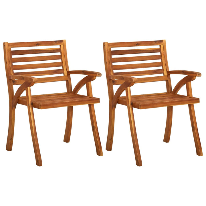 vidaXL Patio Dining Chairs Outdoor Chair for Deck Garden Solid Wood Acacia-63