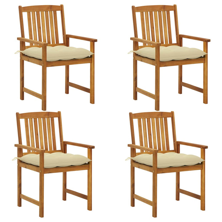 vidaXL Patio Chairs Outdoor Patio Dining Chair with Cushions Solid Wood Acacia-54