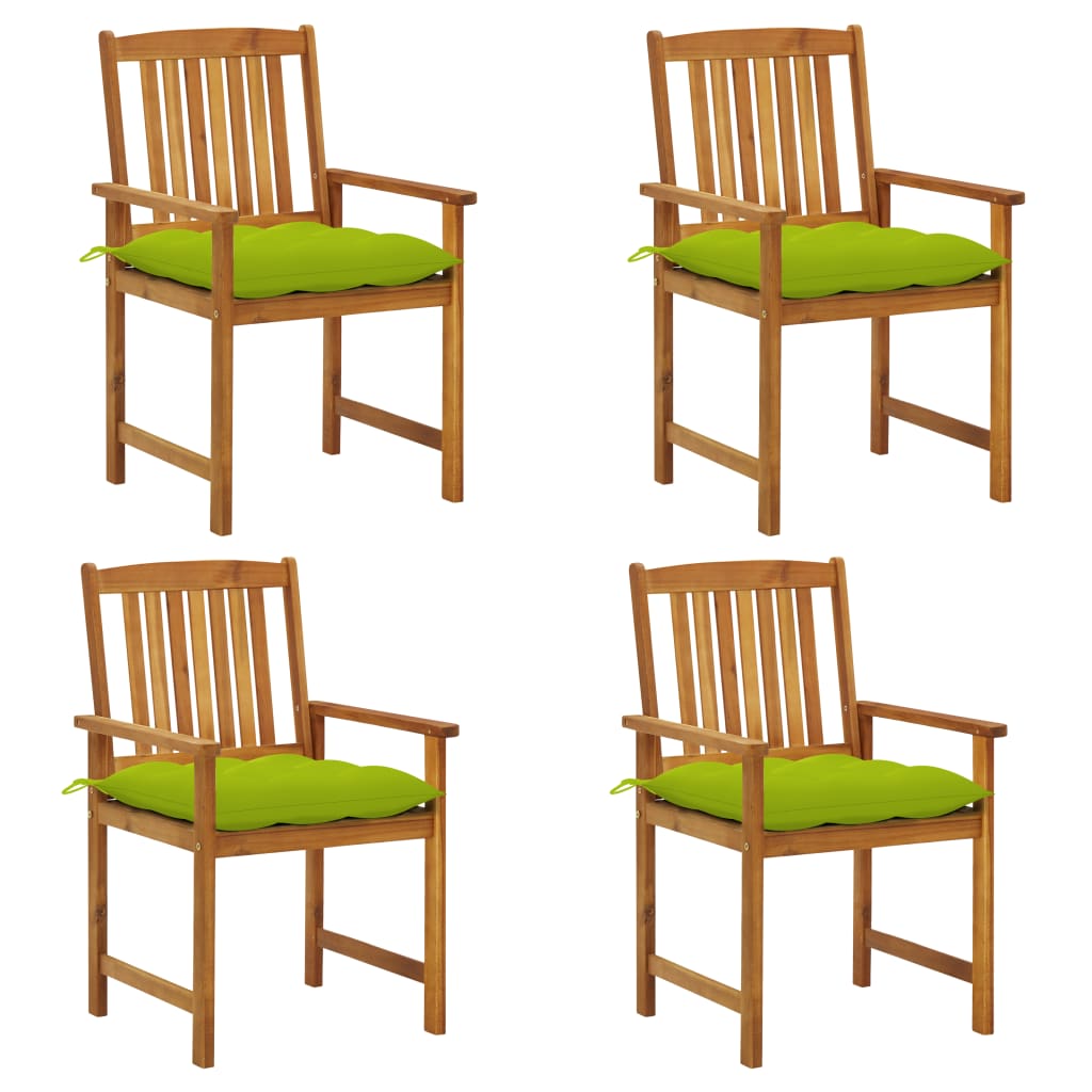 vidaXL Patio Chairs Outdoor Patio Dining Chair with Cushions Solid Wood Acacia-53
