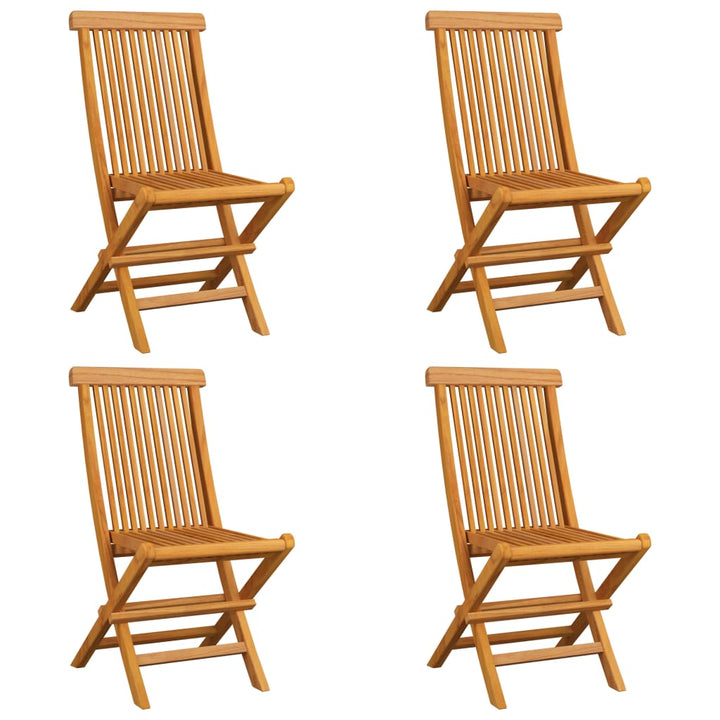 vidaXL Patio Chairs Outdoor Bistro Folding Chair with Cushions Solid Wood Teak-4