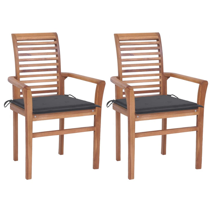vidaXL Patio Dining Chairs Outdoor Folding Chair with Cushions Solid Wood Teak-12