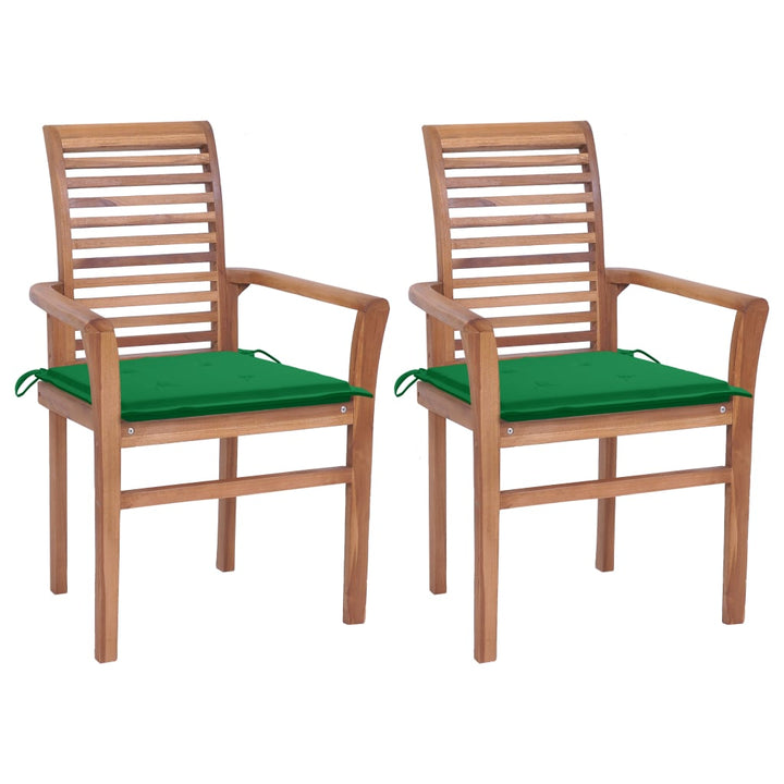 vidaXL Patio Dining Chairs Outdoor Folding Chair with Cushions Solid Wood Teak-7