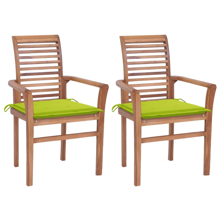 vidaXL Patio Dining Chairs Outdoor Folding Chair with Cushions Solid Wood Teak-10
