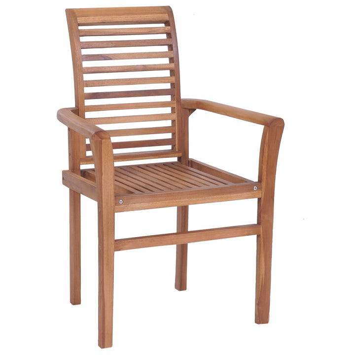 vidaXL Patio Dining Chairs Outdoor Folding Chair with Cushions Solid Wood Teak-9
