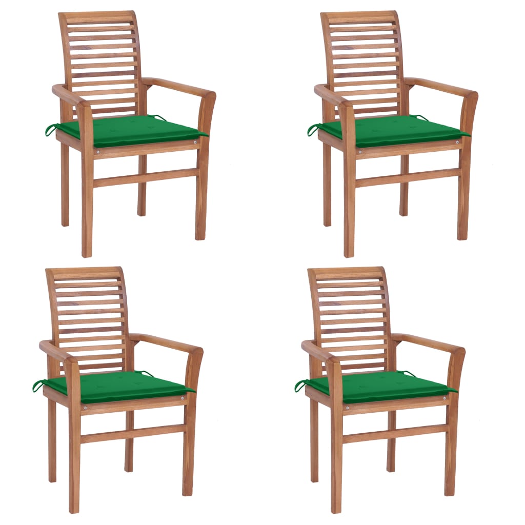 vidaXL Patio Dining Chairs Outdoor Folding Chair with Cushions Solid Wood Teak-11
