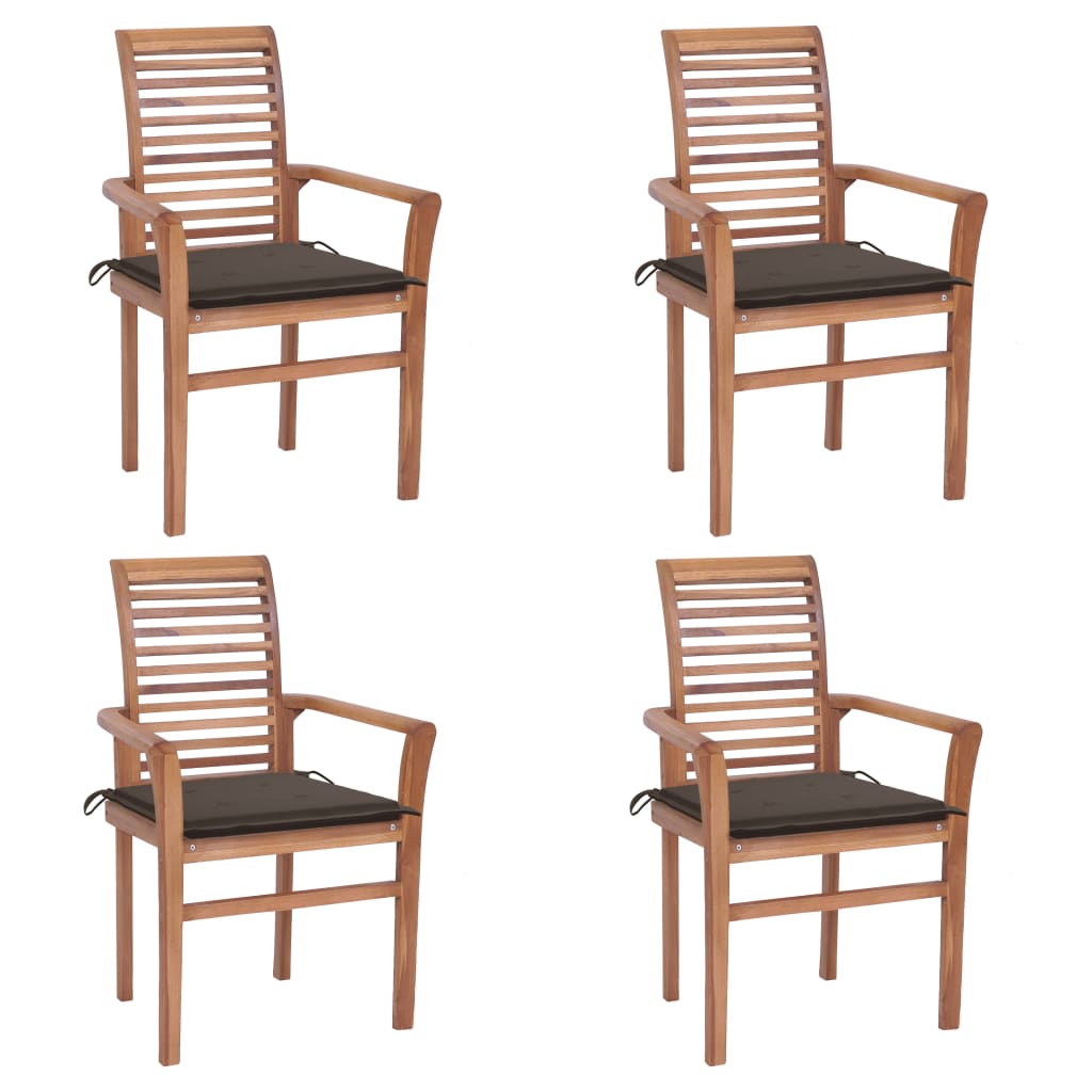 vidaXL Patio Dining Chairs Outdoor Folding Chair with Cushions Solid Wood Teak-15