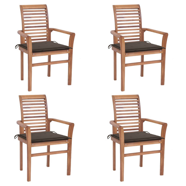 vidaXL Patio Dining Chairs Outdoor Folding Chair with Cushions Solid Wood Teak-15
