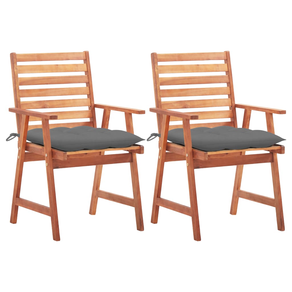 vidaXL Patio Dining Chairs Outdoor Patio Chair with Cushions Solid Wood Acacia-5