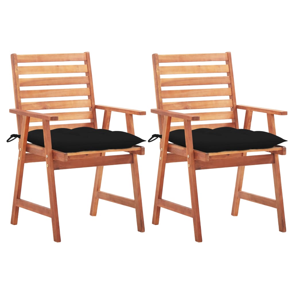 vidaXL Patio Dining Chairs Outdoor Patio Chair with Cushions Solid Wood Acacia-34