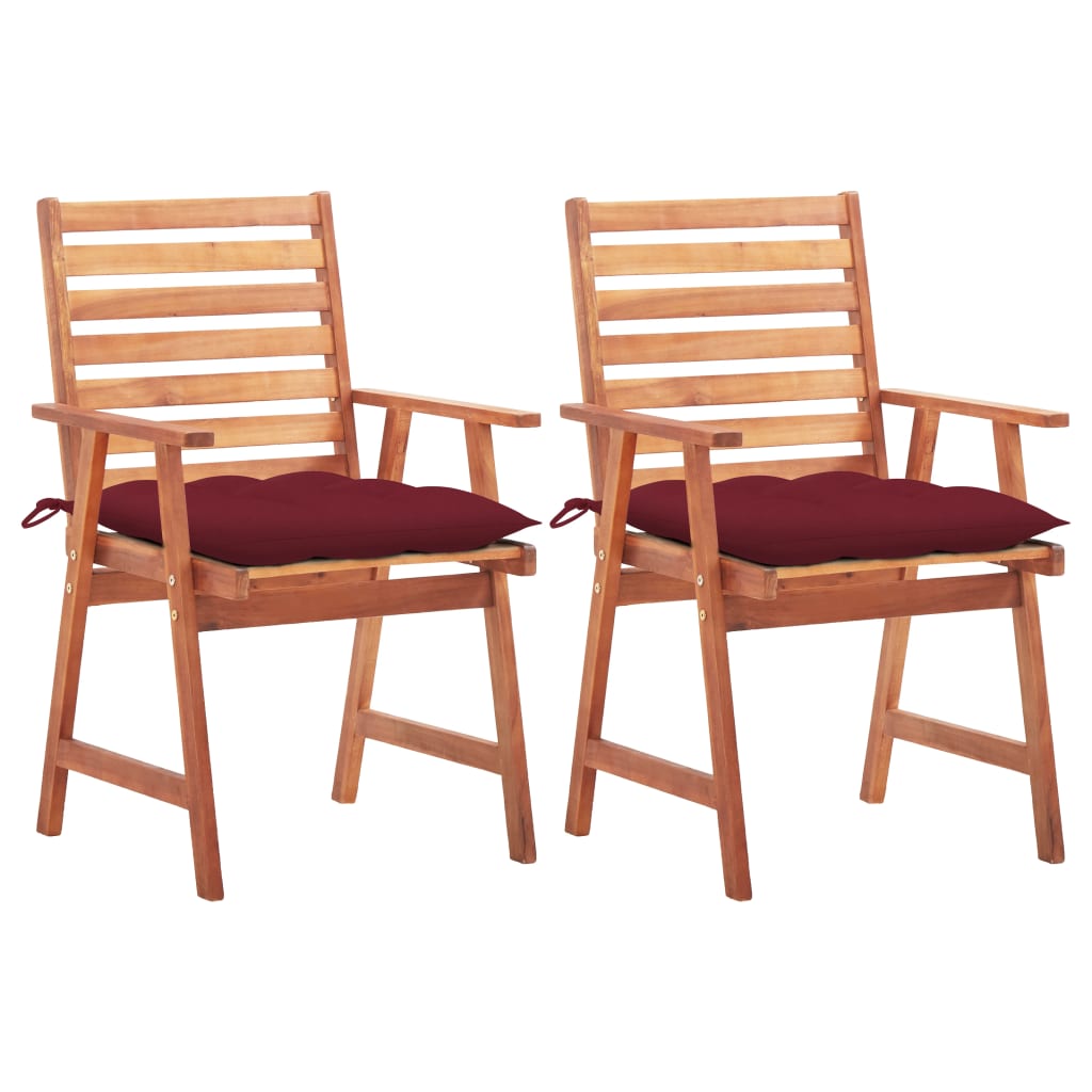 vidaXL Patio Dining Chairs Outdoor Patio Chair with Cushions Solid Wood Acacia-41