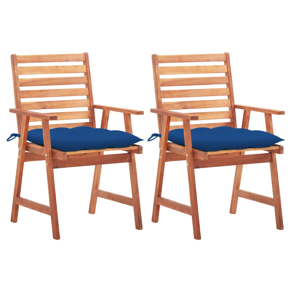 vidaXL Patio Dining Chairs Outdoor Patio Chair with Cushions Solid Wood Acacia-6