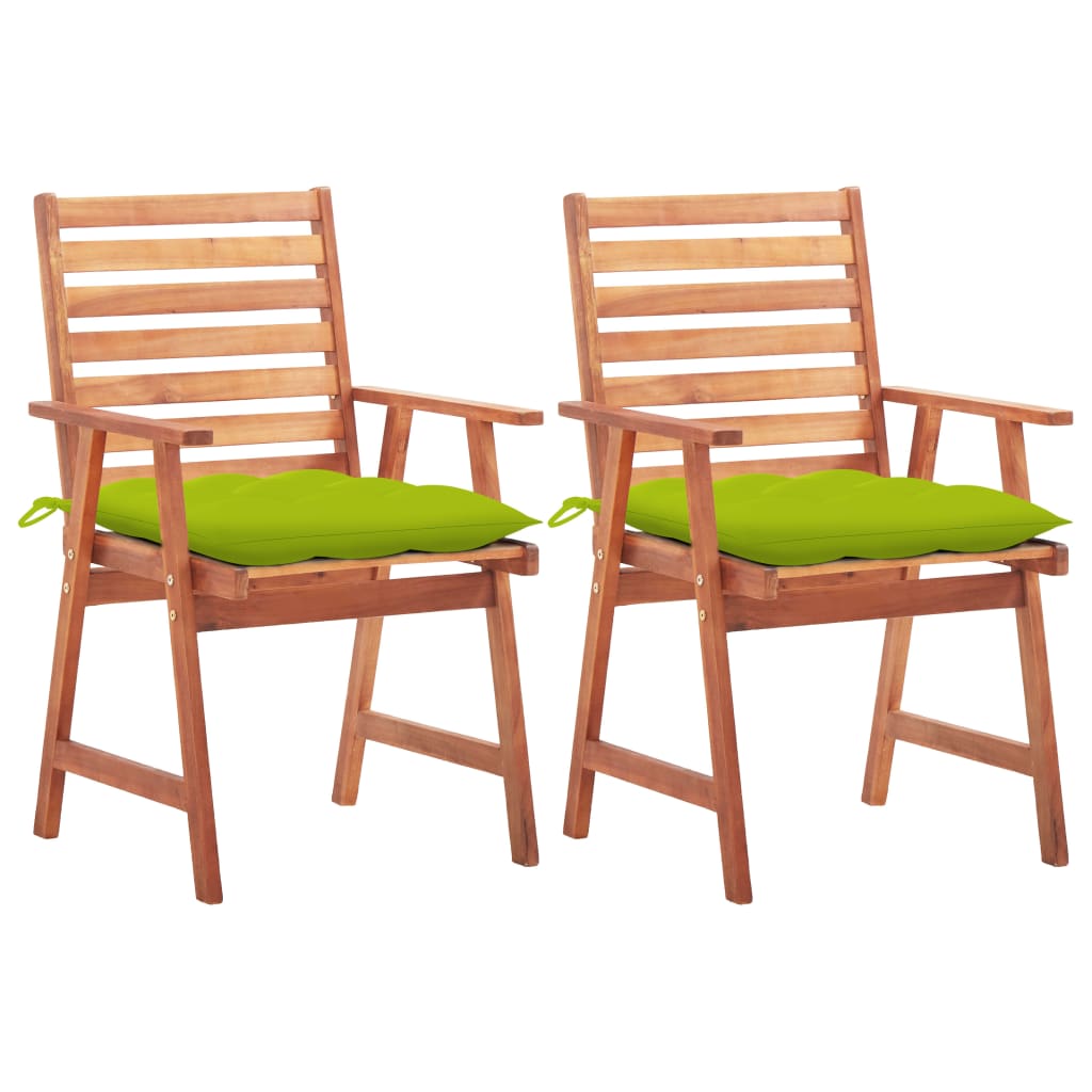 vidaXL Patio Dining Chairs Outdoor Patio Chair with Cushions Solid Wood Acacia-62