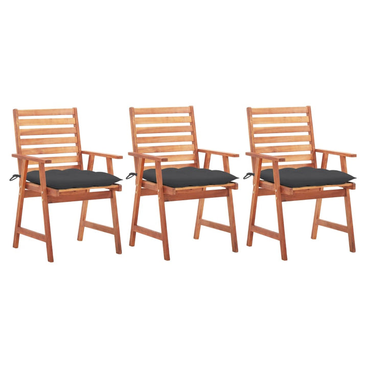 vidaXL Patio Dining Chairs Outdoor Patio Chair with Cushions Solid Wood Acacia-35