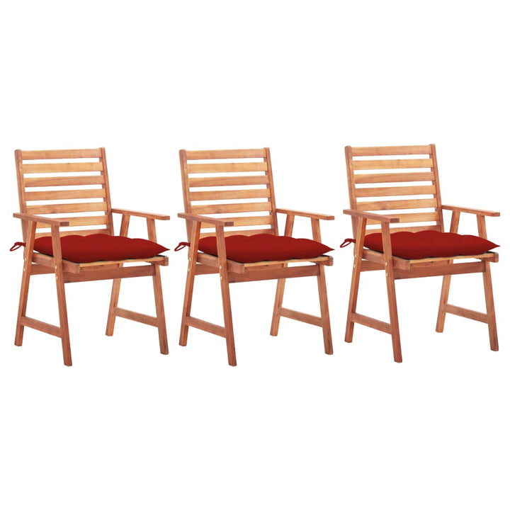 vidaXL Patio Dining Chairs Outdoor Patio Chair with Cushions Solid Wood Acacia-33