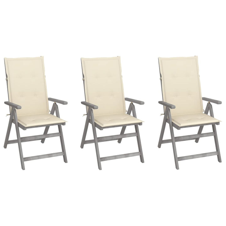 vidaXL Outdoor Recliner Chairs Patio Chair with Cushions Solid Wood Acacia-9