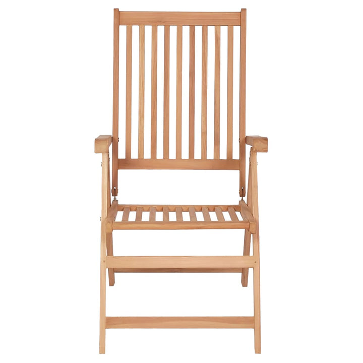 vidaXL Outdoor Recliner Chairs Patio Reclining Lounge Chair Solid Wood Teak-30