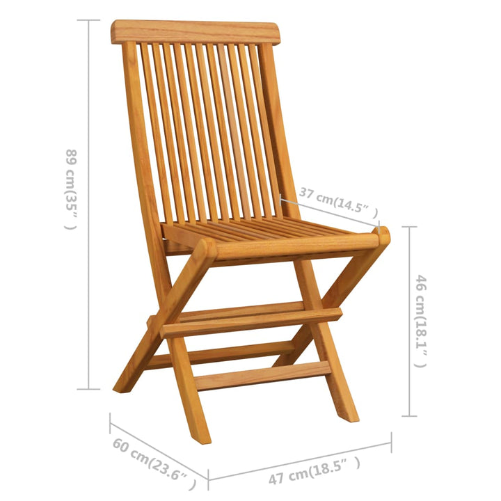 vidaXL Patio Folding Chairs Outdoor Garden Camping Lawn Chair Solid Wood Teak-8