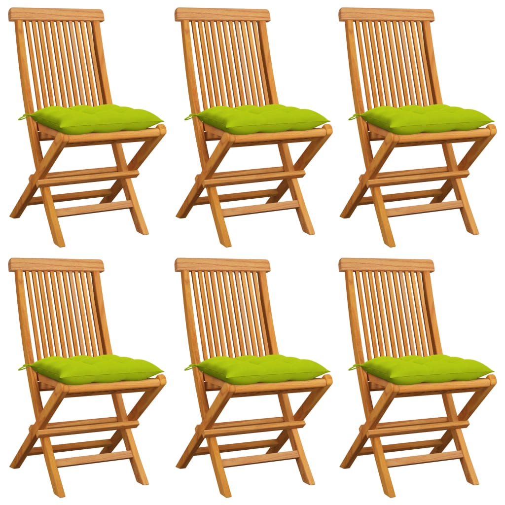 vidaXL Patio Chairs Outdoor Bistro Folding Chair with Cushions Solid Wood Teak-109