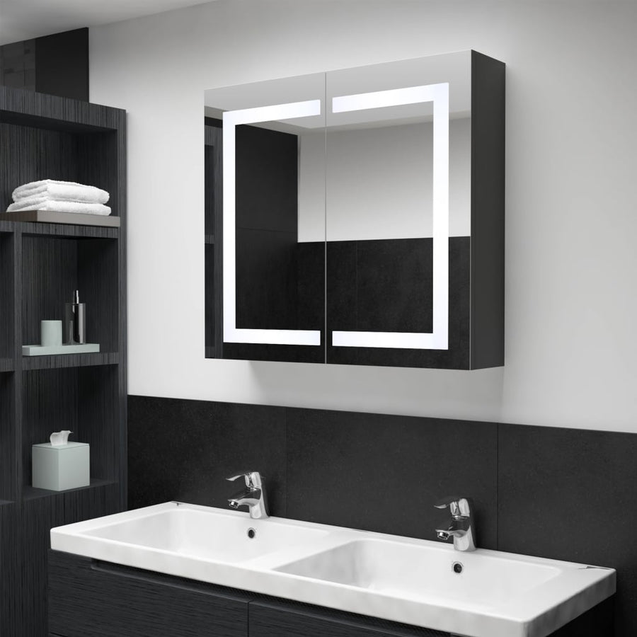 vidaXL LED Bathroom Mirror Cabinet 31.5"x4.8"x26.8"-0