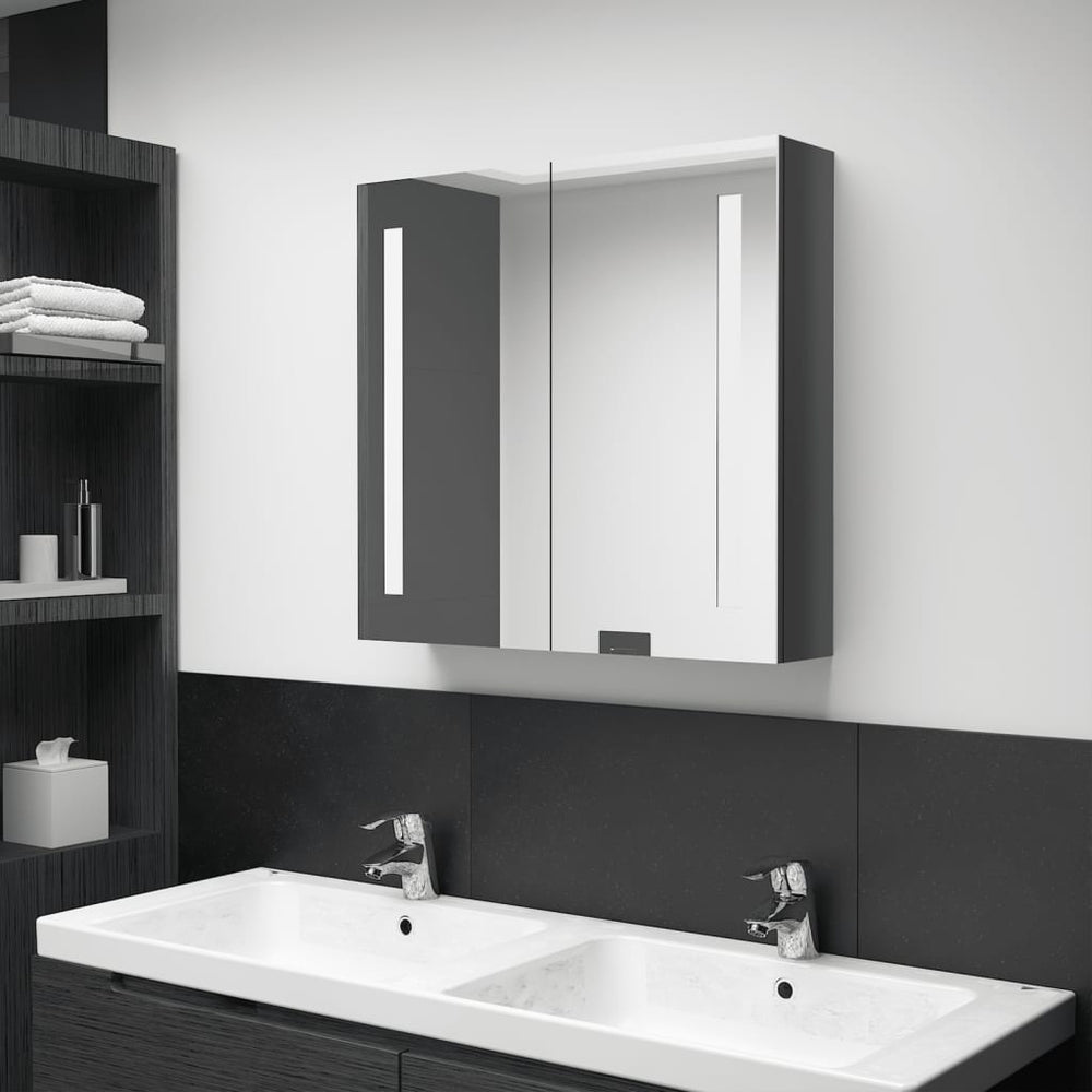 vidaXL Bathroom Cabinet Mirrored Bathroom Vanity Wall Mounted Medicine Cabinet-10