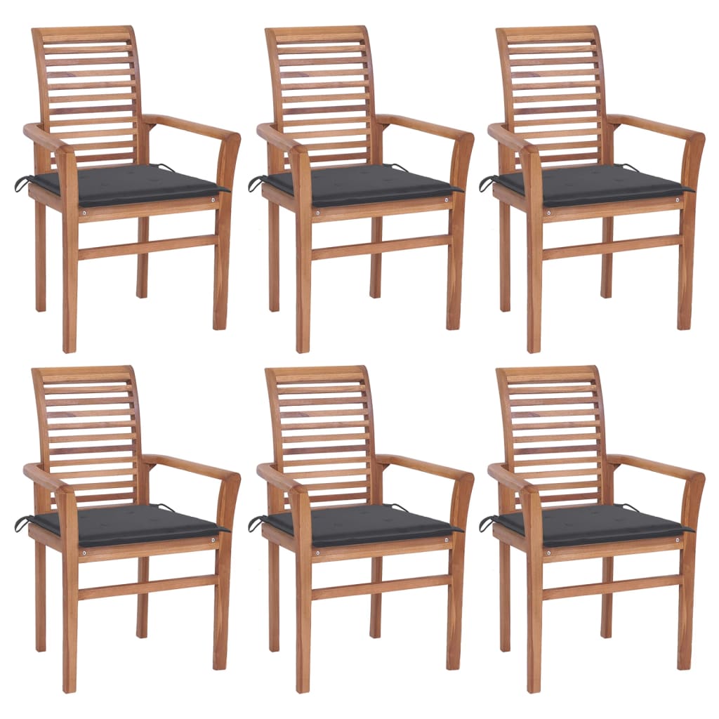 vidaXL Patio Dining Chairs Outdoor Folding Chair with Cushions Solid Wood Teak-16