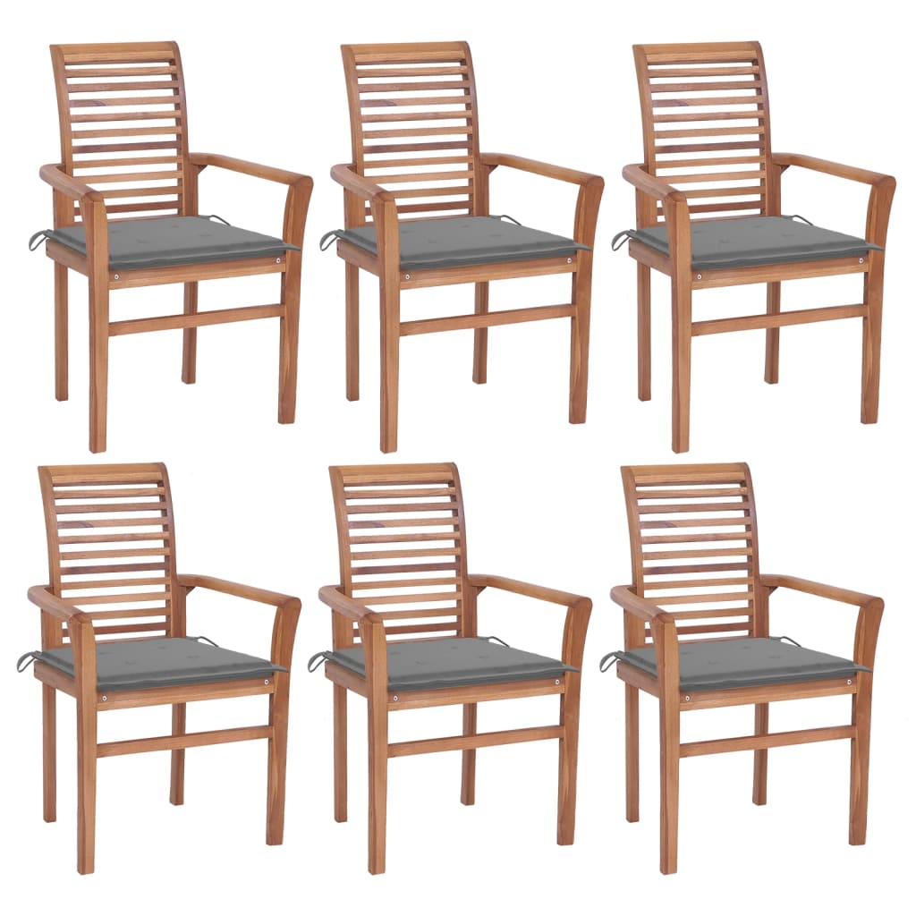 vidaXL Patio Dining Chairs Outdoor Folding Chair with Cushions Solid Wood Teak-22